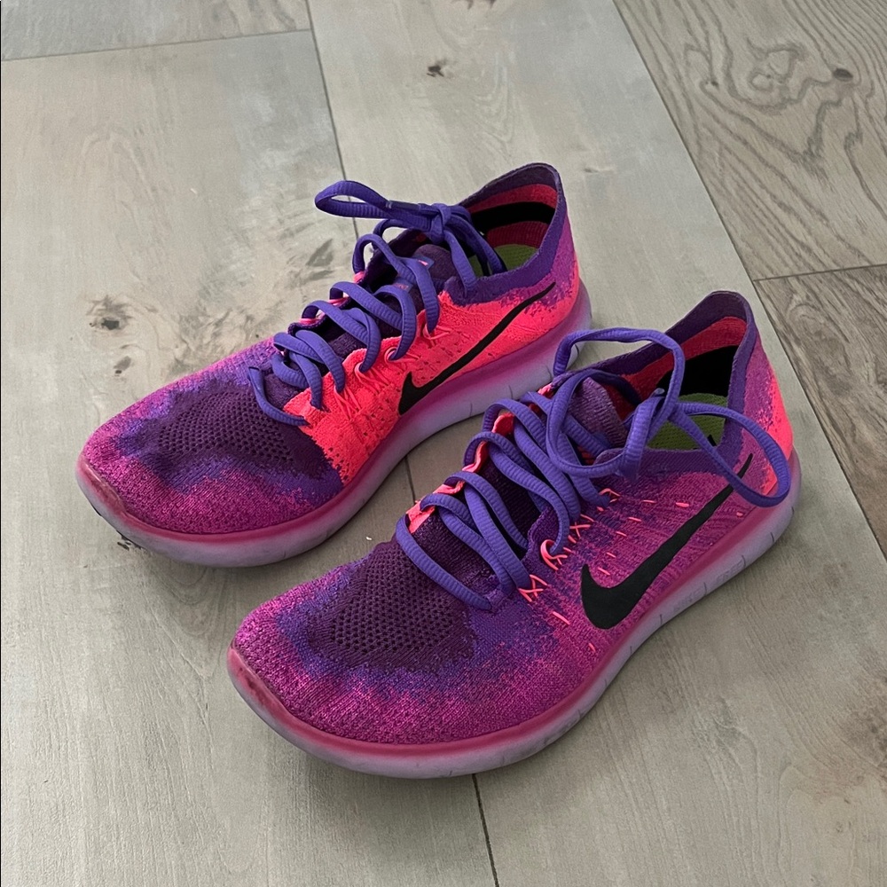 Nike Free Run Women's Vibrant Purple and Pink Athletic Shoes
